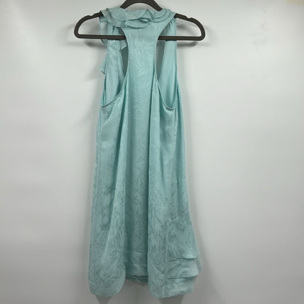 Ali Ro Silk Sky Blue Ruffled Mini Dress Racerback 6 - Picture 7 of 9